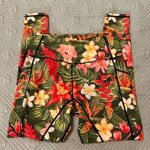 NWOT Women’s Tropical Floral Leggings, Size Large
